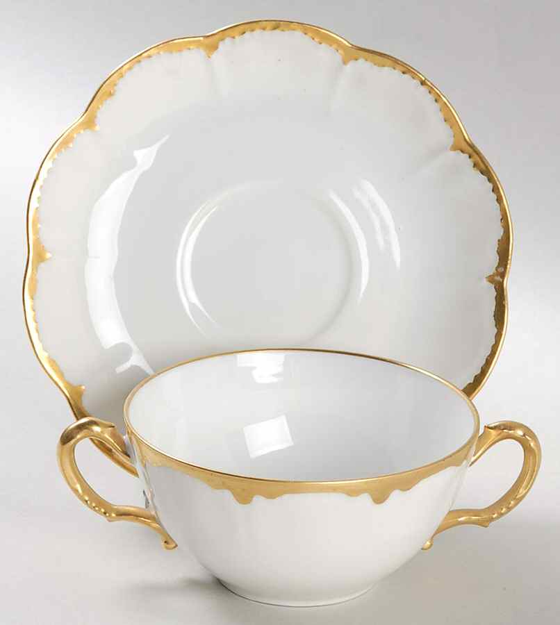 H522 Flat Bouillon Cup & Saucer by Haviland-1