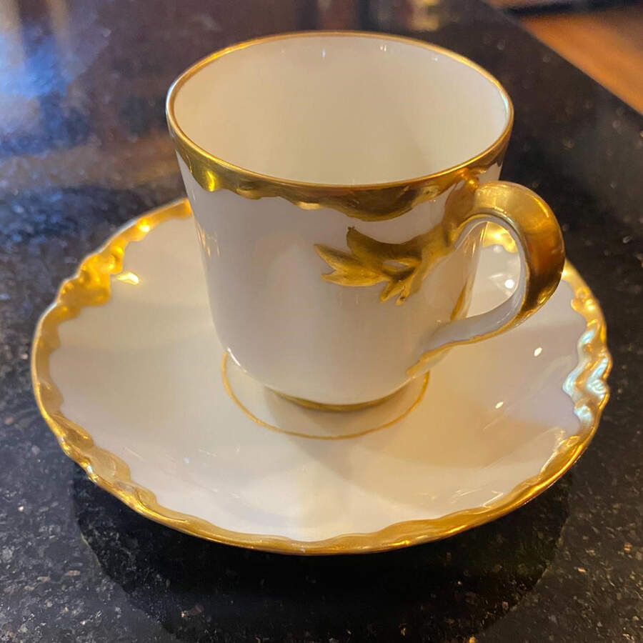 H526 Flat Demitasse Cup & Saucer Set by Haviland-1