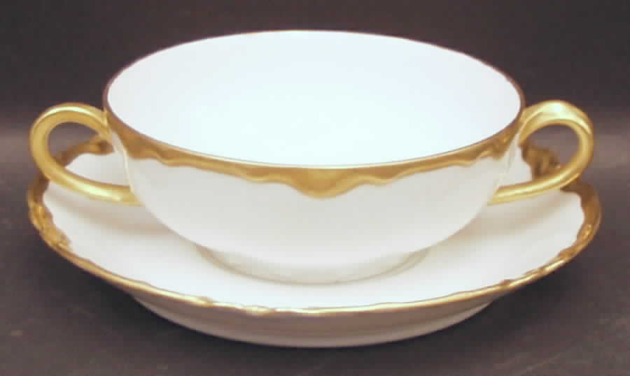 H526 Flat Cream Soup Bowl & Saucer Set by Haviland-1