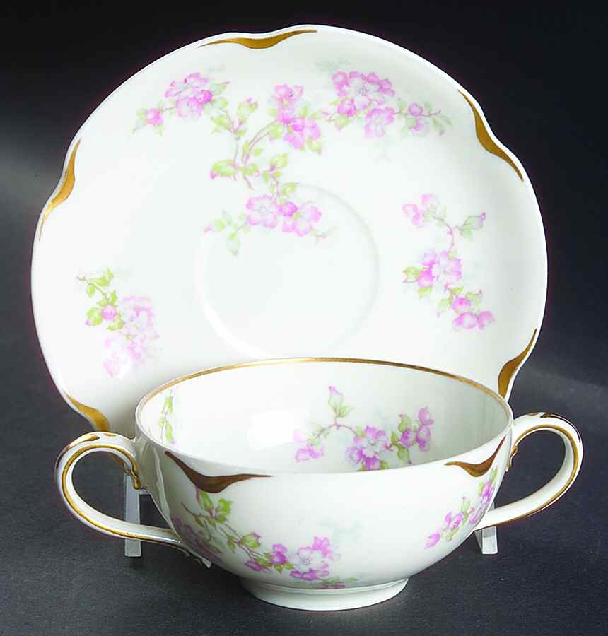 Schleiger 61c Flat Bouillon Cup & Saucer by Haviland-1