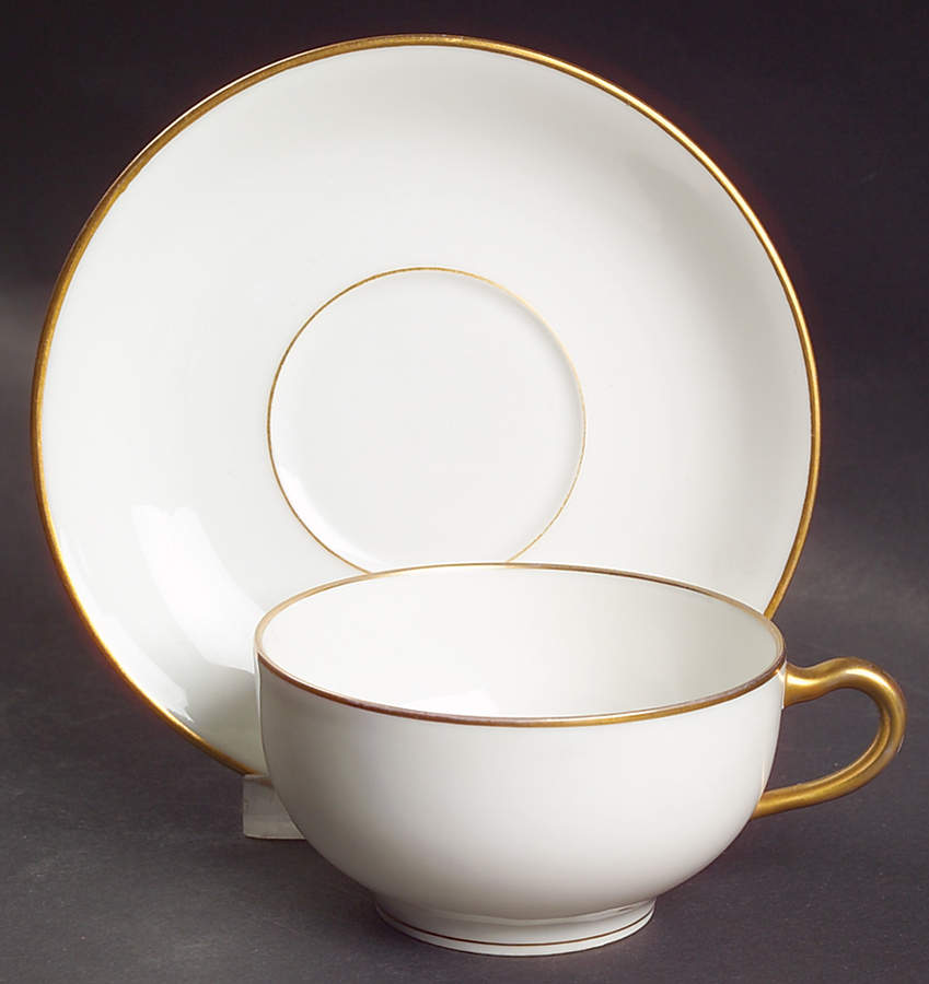 H55 Flat Cup & Saucer Set by Haviland-1