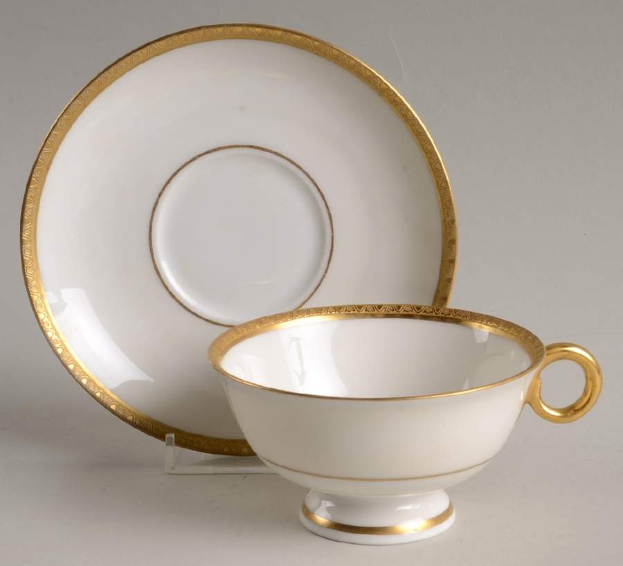 H563 Footed Cup & Saucer Set by Haviland-1