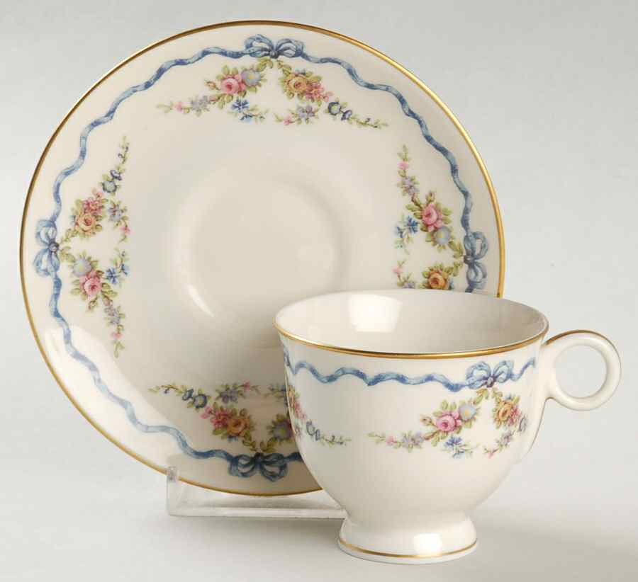 H6 Footed Demitasse Cup & Saucer Set by Haviland-1