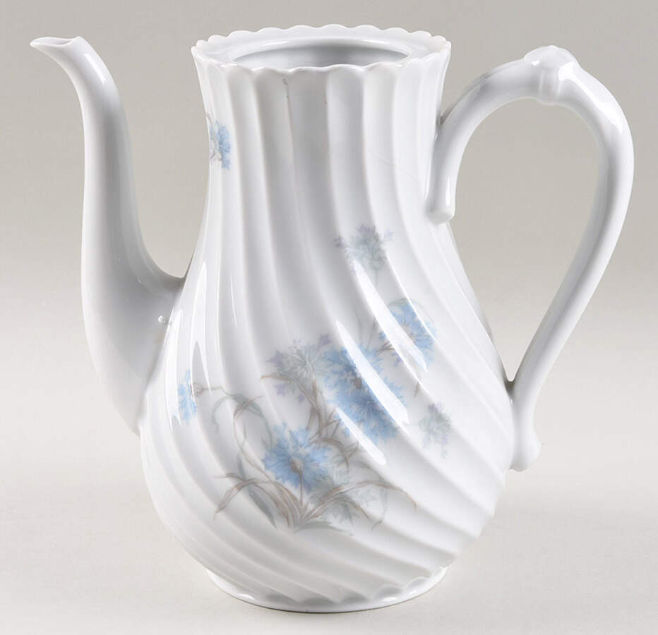 Bergere (Blue Flowers, No Verge Line) Coffee Pot No Lid by Haviland-1