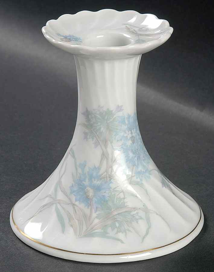 Bergere (Blue Flowers, No Verge Line) Small Candlestick by Haviland-1