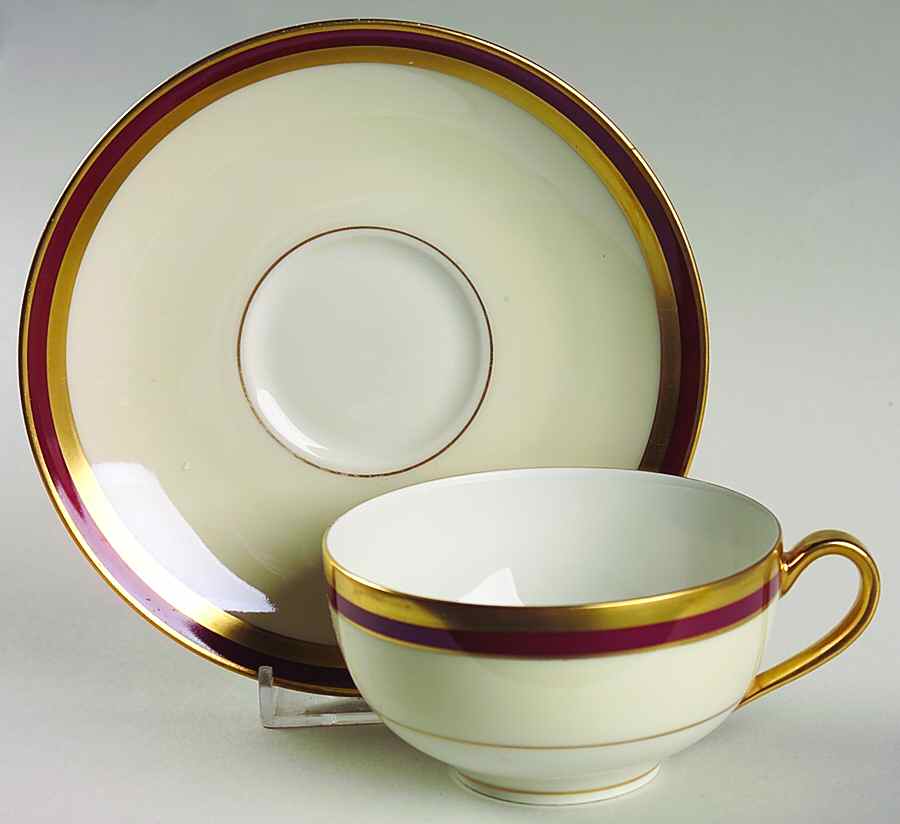H8 Flat Cup & Saucer Set by Haviland-1
