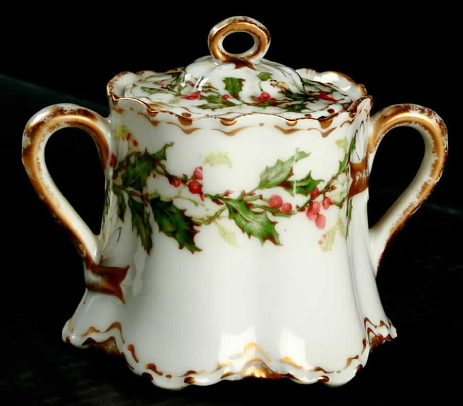 Haviland's Holly Sugar Bowl & Lid by Haviland-1