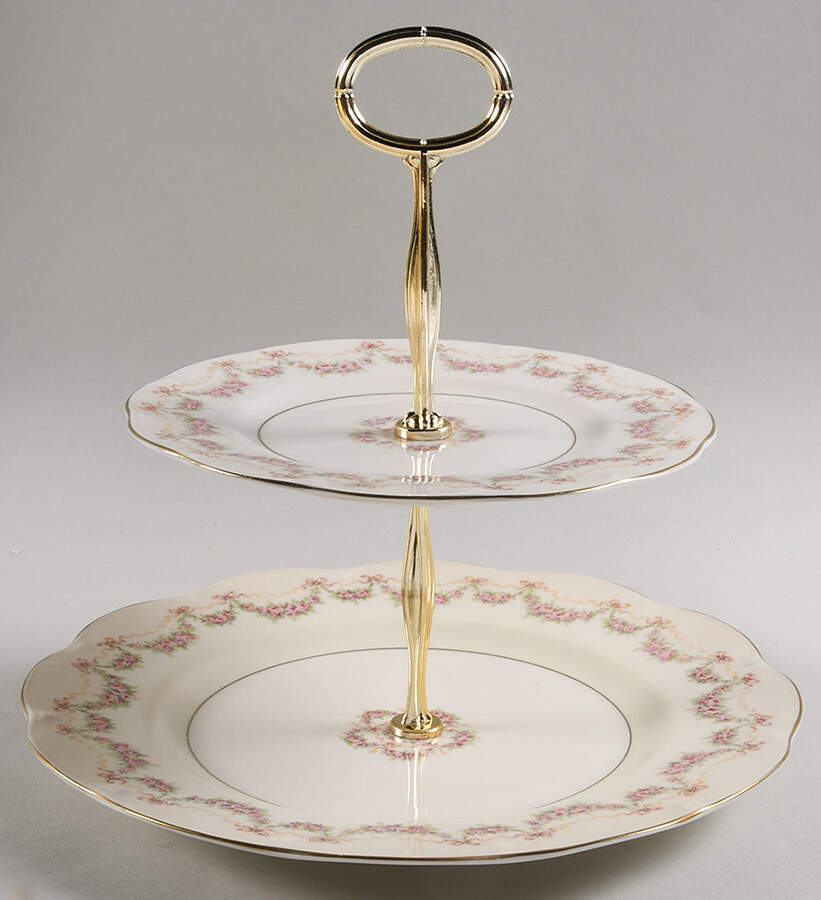 Hamilton 6 5/8"-10"  2 Tiered Serving Tray (Dp, Sp) HC by Haviland-1