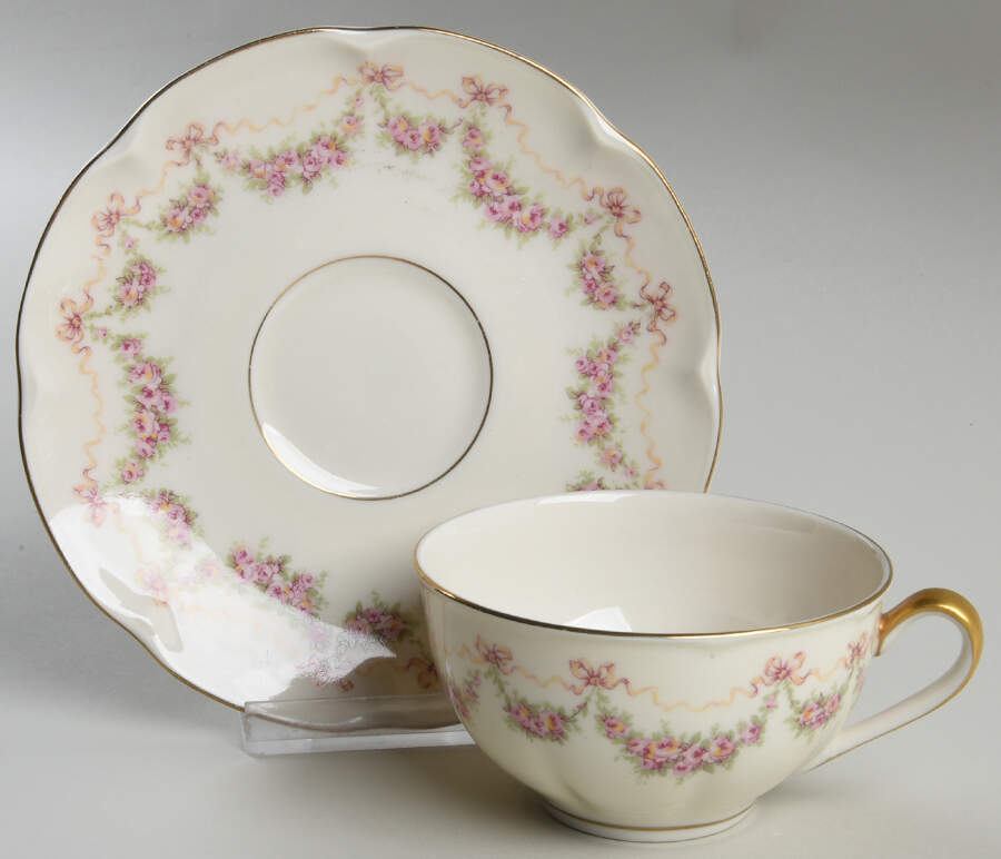 Hamilton Flat Cup & Saucer Set by Haviland-1
