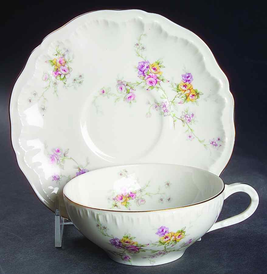 Helene Flat Cup & Saucer Set by Haviland-1
