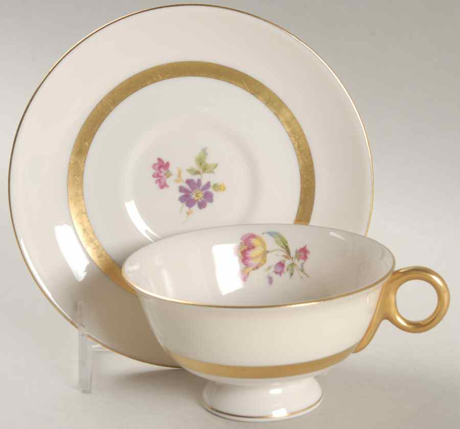 Hollywood Footed Cup & Saucer Set by Haviland-1