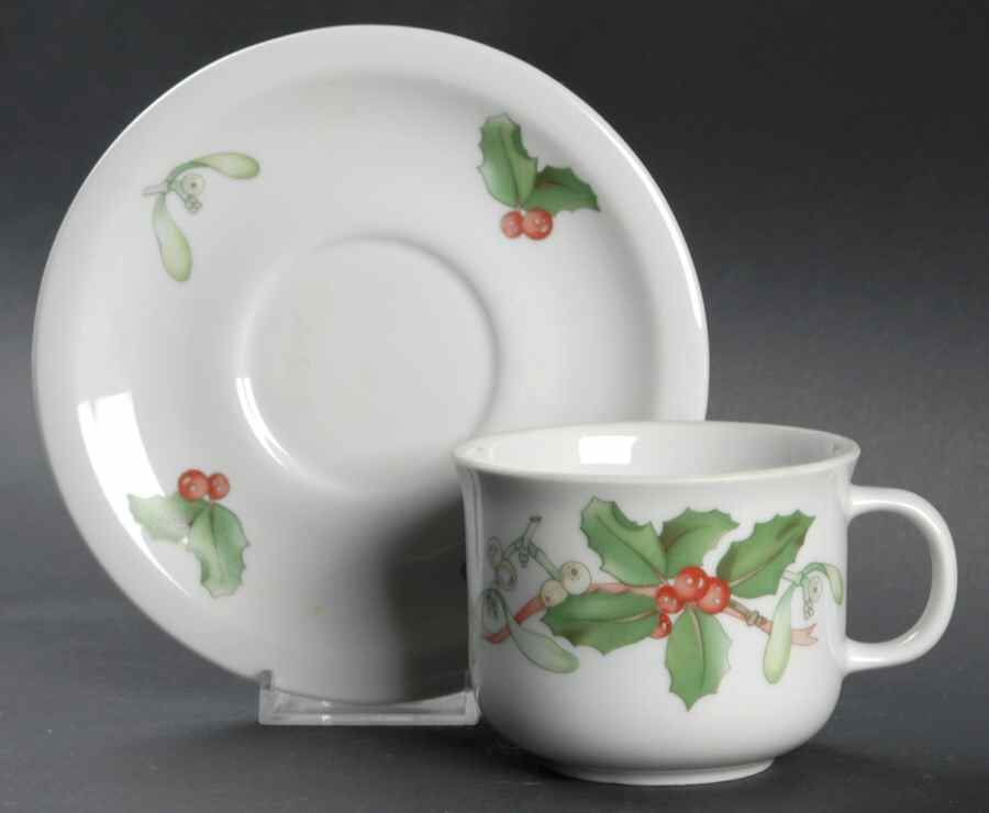 Hollyware Flat Cup & Saucer Set by Haviland-1