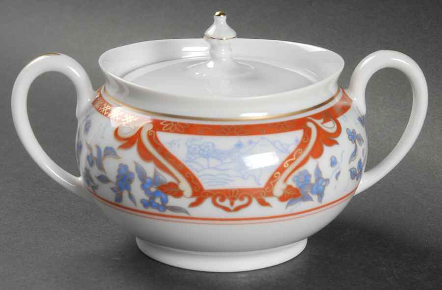 Imari Rouge Sugar Bowl & Lid by Haviland-1