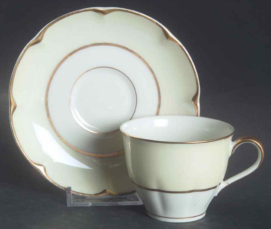 Ivory Flat Demitasse Cup & Saucer Set by Haviland-1