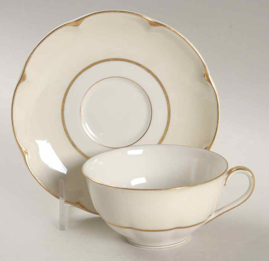 Ivory Flat Cup & Saucer Set by Haviland-1