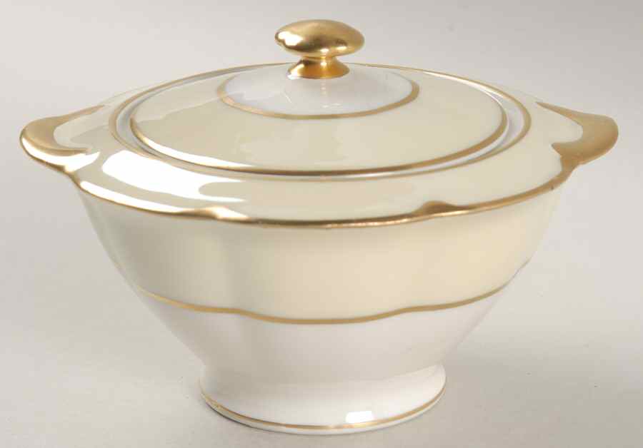 Ivory Sugar Bowl & Lid by Haviland-1