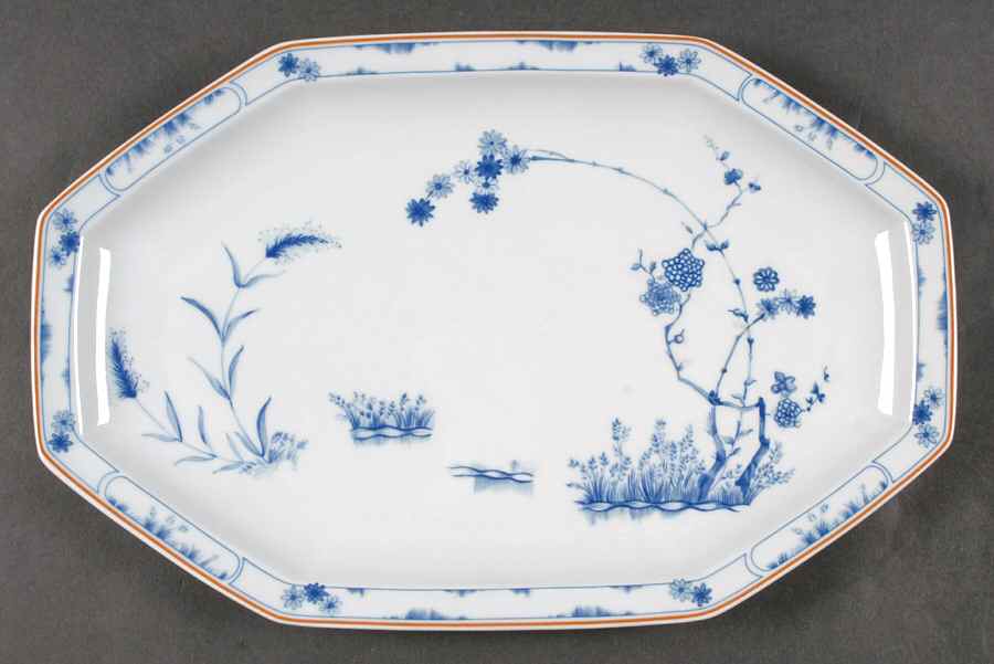 Jardin Bleu 14" Oval Serving Platter by Haviland-1