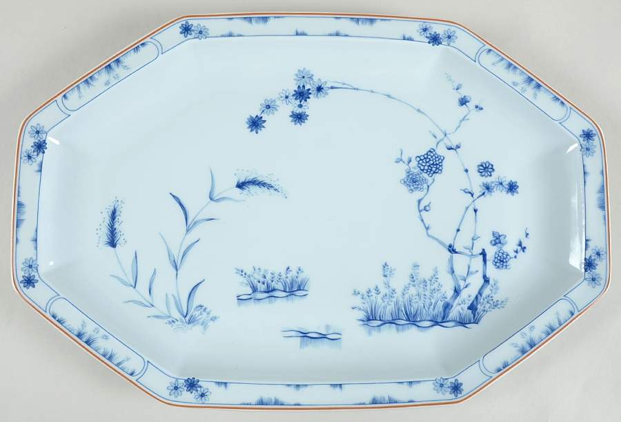 Jardin Bleu 16" Oval Serving Platter by Haviland-1