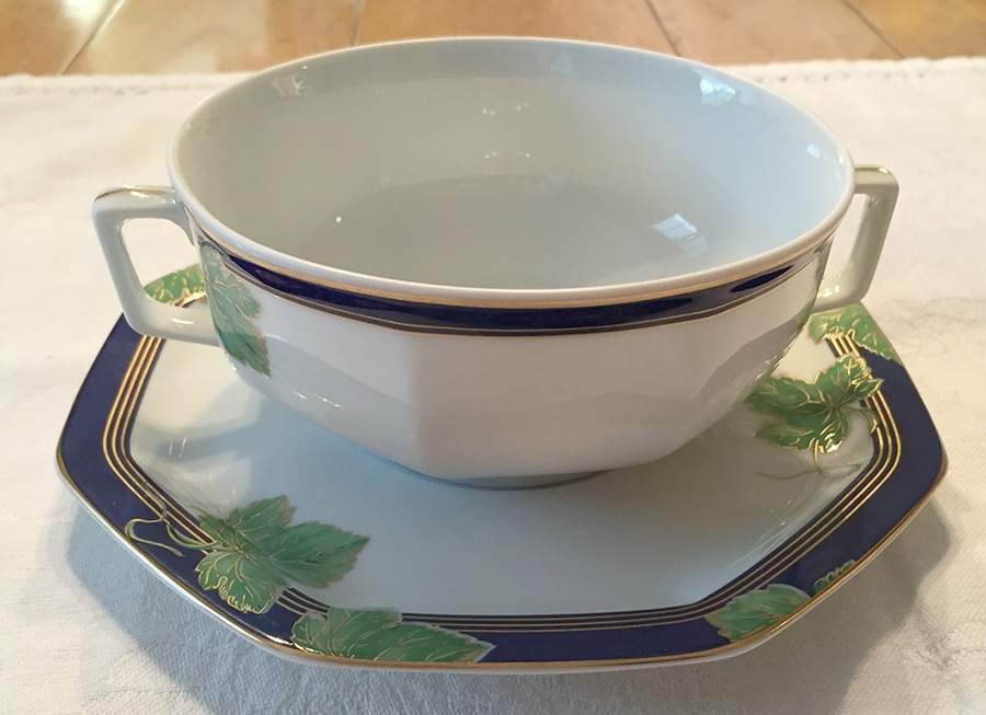 Jardin D' Hiver Flat Cream Soup Bowl & Saucer Set by Haviland-1