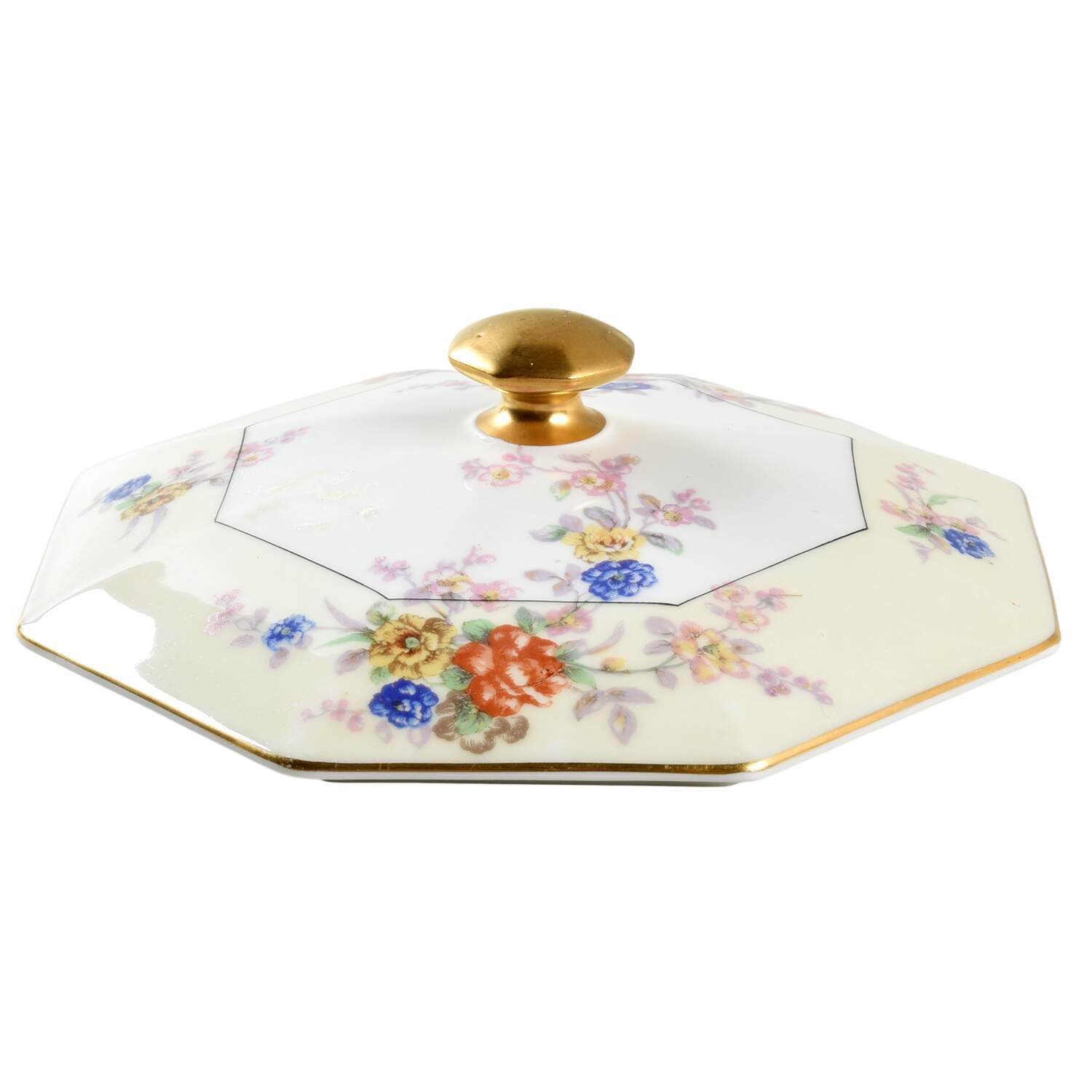 Jewel (Cream & White) Lid for Octagonal Vegetable by Haviland-1