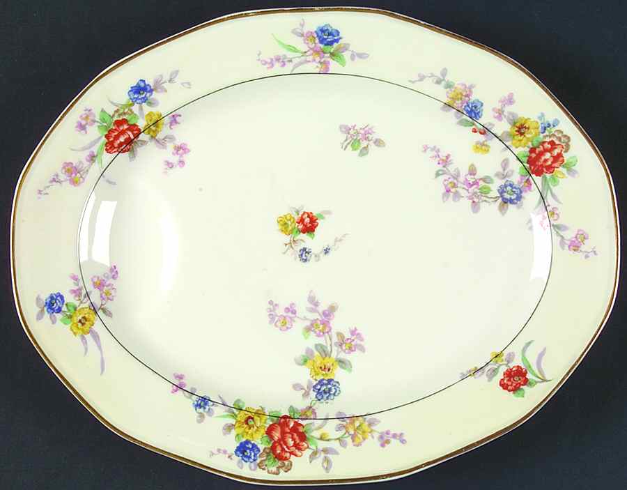 Jewel (Cream & White) 11" Oval Serving Platter by Haviland-1