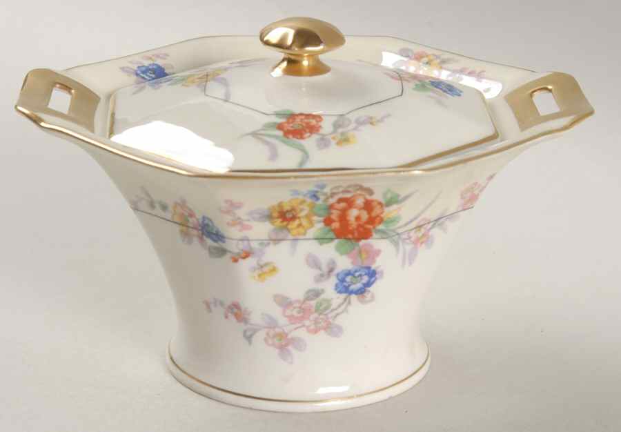 Jewel (Cream & White) Sugar Bowl & Lid by Haviland-1