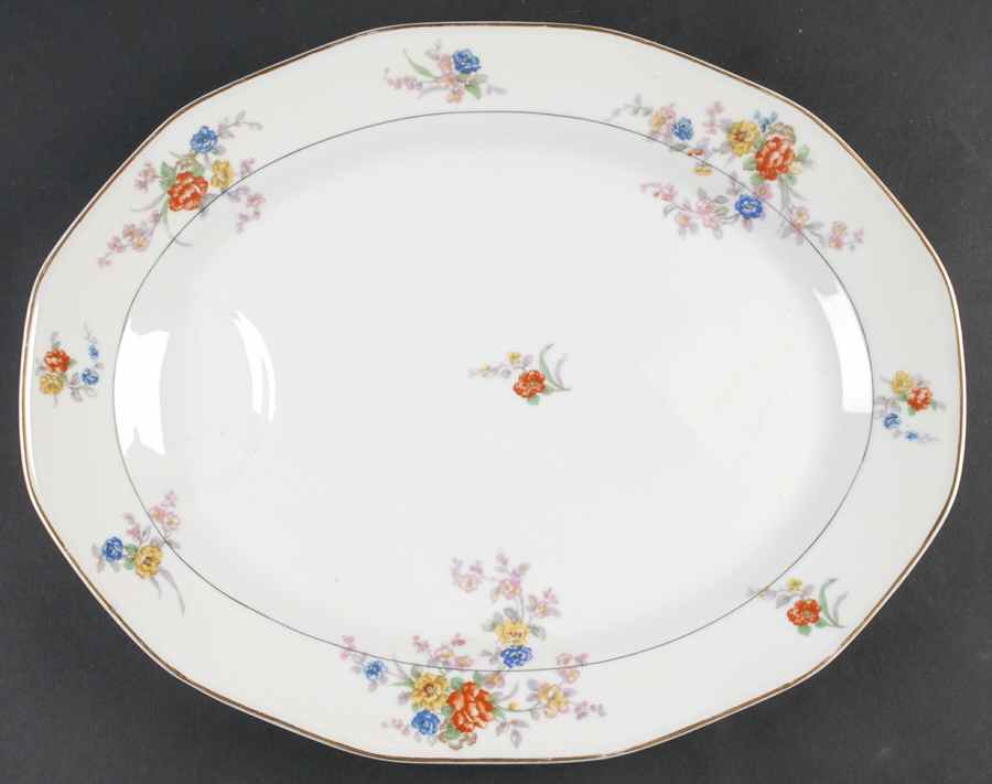 Jewel (Cream & White) 15" Oval Serving Platter by Haviland-1