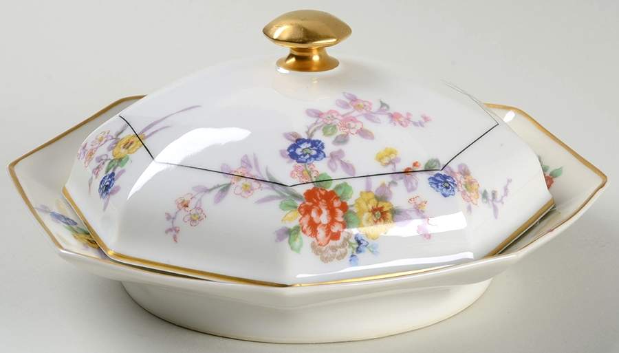 Jewel (Cream & White) Round Covered Butter by Haviland-1