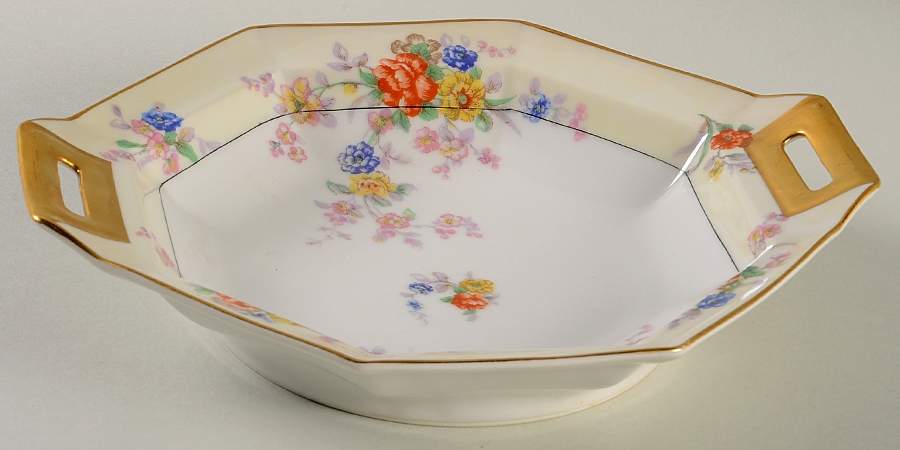 Jewel (Cream & White) 9" Octagonal Vegetable Bowl by Haviland-1