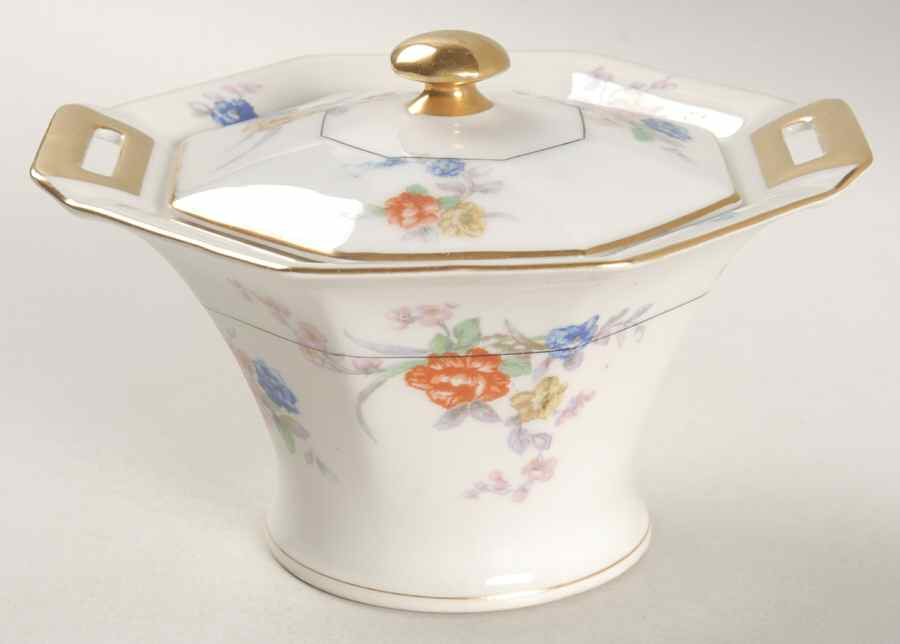 Jewel (White) Sugar Bowl & Lid by Haviland-1