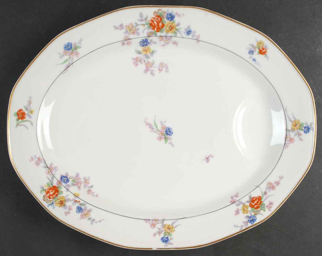 Jewel (White) 15" Oval Serving Platter by Haviland-1