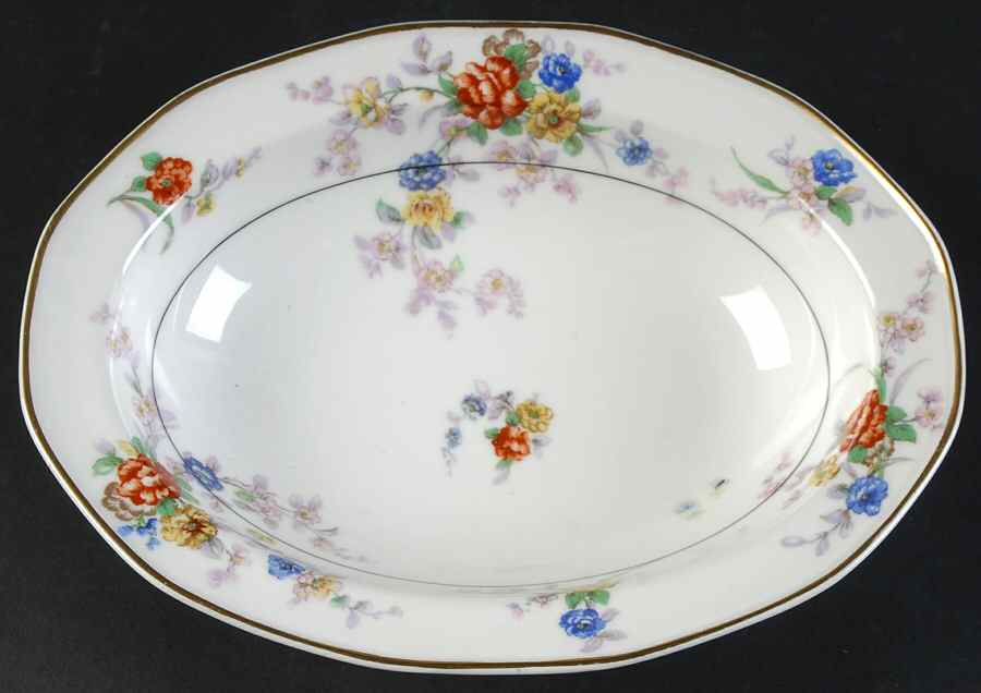 Jewel (White) 9" Oval Vegetable Bowl by Haviland-1
