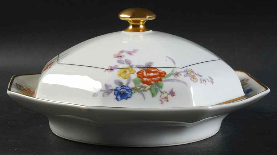 Jewel (White) Round Covered Butter by Haviland-1