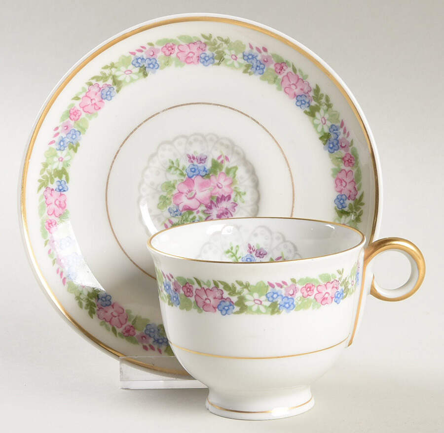 June Bride Footed Demitasse Cup & Saucer Set by Haviland-1
