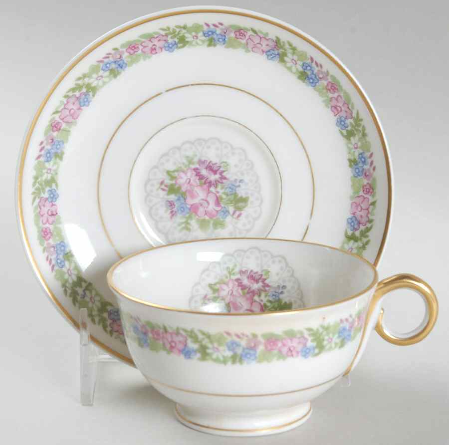June Bride Footed Cup & Saucer Set by Haviland-1