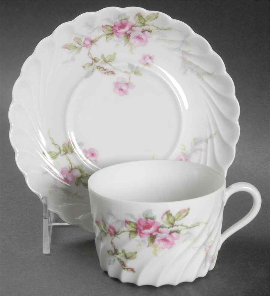 Julia (Red Backstamp) Flat Cup & Saucer Set by Haviland-1
