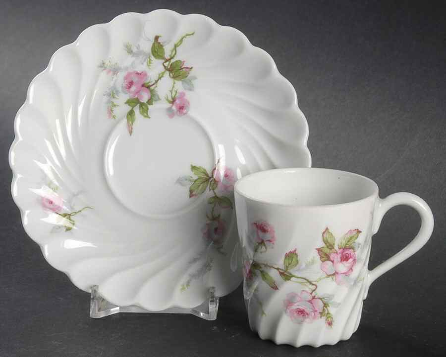 Julia (Red Backstamp) Flat Demitasse Cup & Saucer Set by Haviland-1