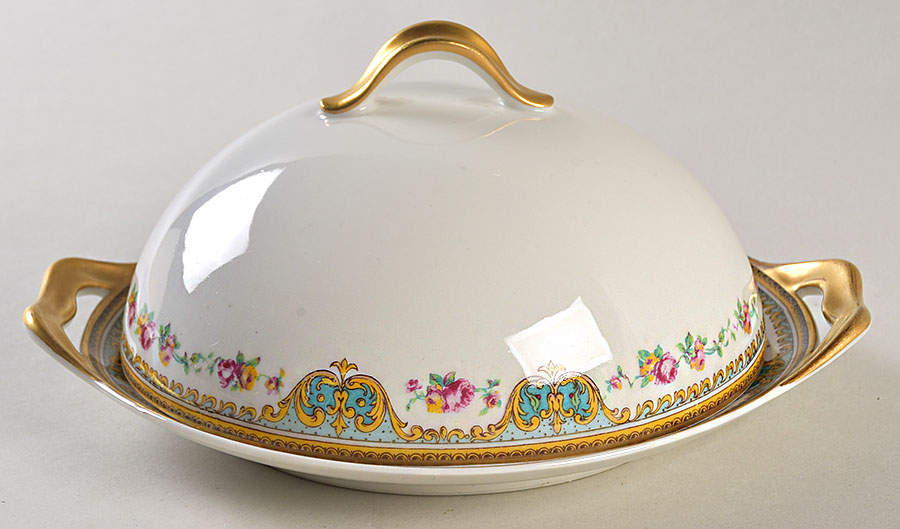 Juno Round Covered Butter w/Strainer by Haviland-1