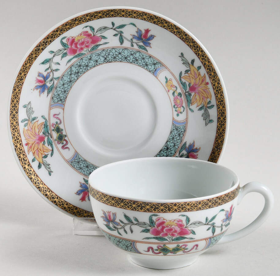 Kien Long Flat Cup & Saucer Set by Haviland-1