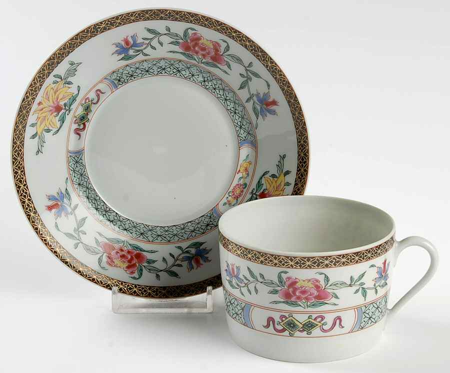 Kien Long Flat Cup & Saucer Set by Haviland-1