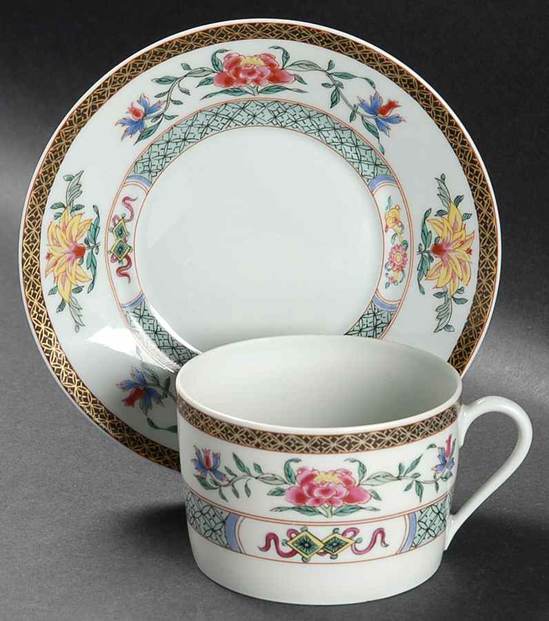 Kien Long Flat Cup & Saucer Set by Haviland-1