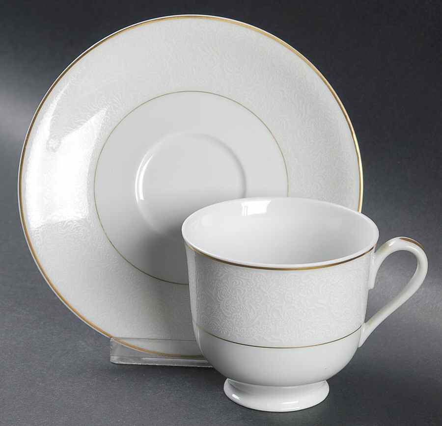 Lachere Footed Cup & Saucer Set by Haviland-1