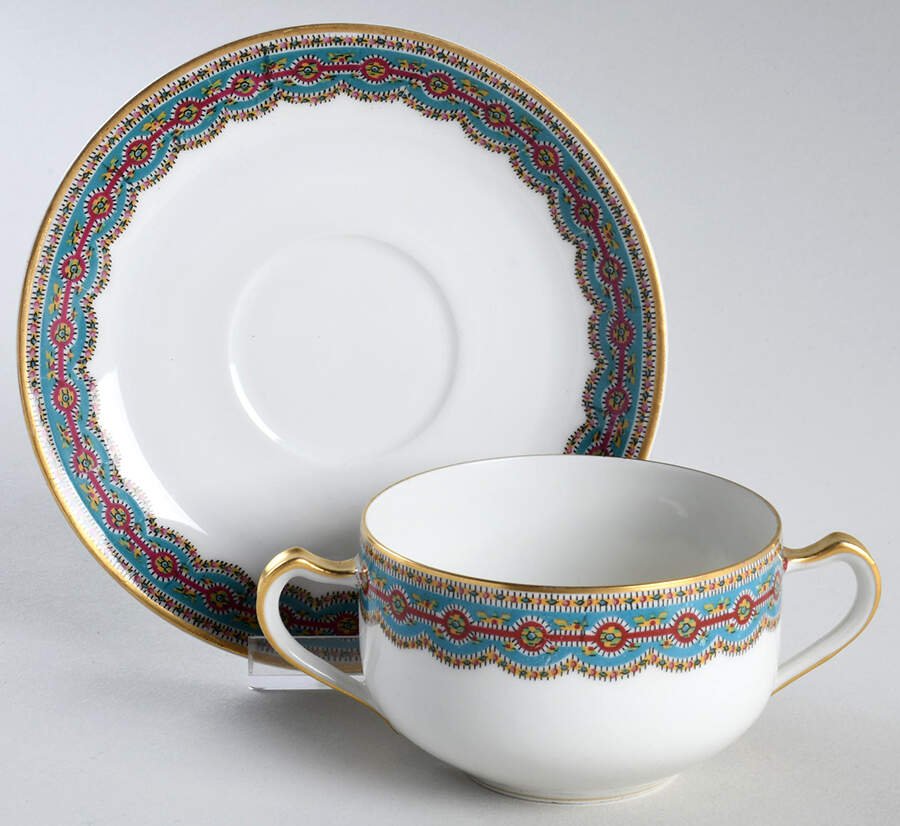 Lambrequin Bouillon Cup & Saucer by Haviland-1