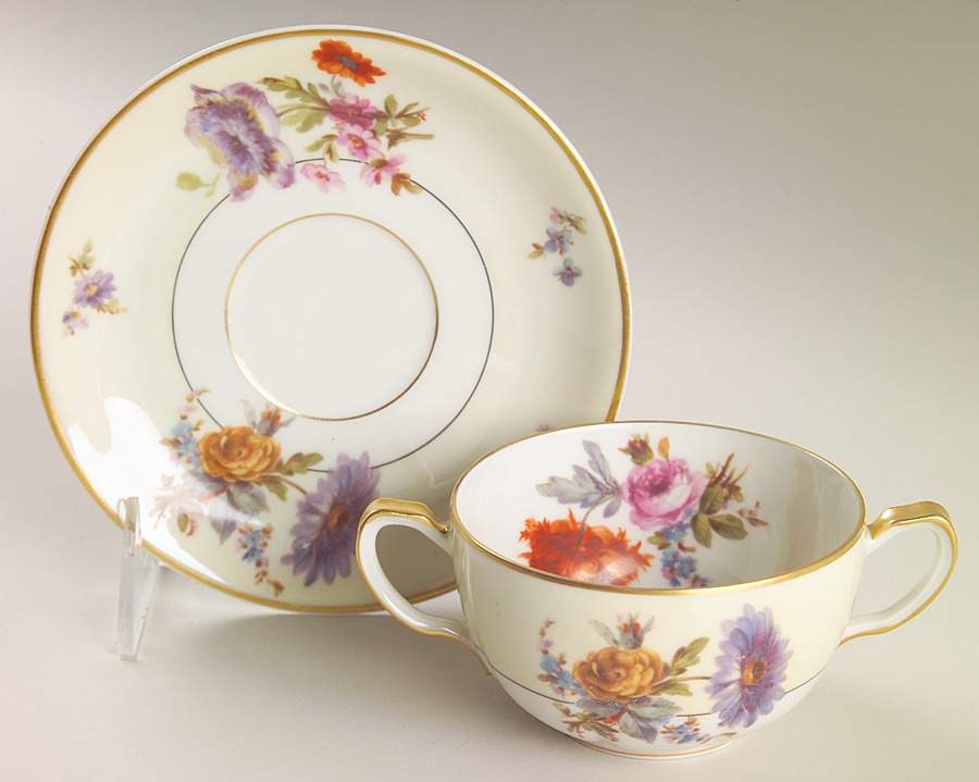 La Salle Flat Bouillon Cup & Saucer by Haviland-1