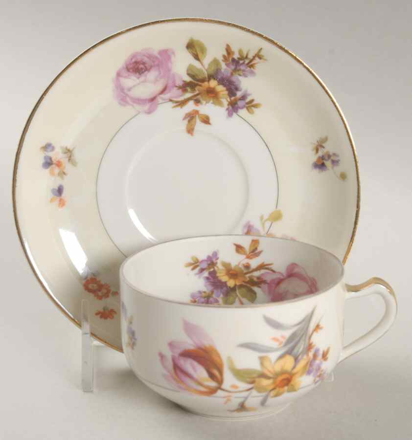 La Salle Flat Cup & Saucer Set by Haviland-1