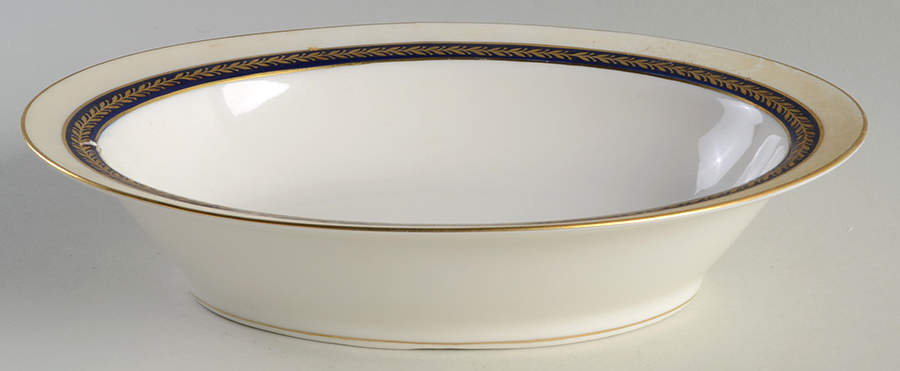 Lauria Blue 9" Oval Vegetable Bowl by Haviland-1