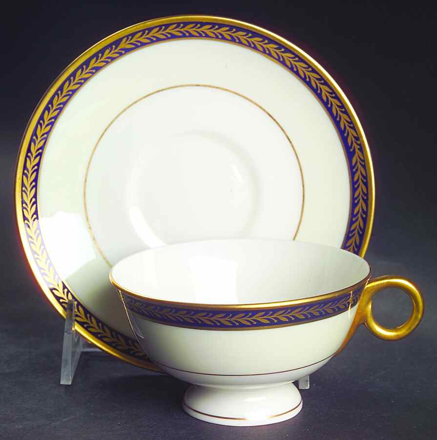 Lauria Blue Footed Cup & Saucer Set by Haviland-1