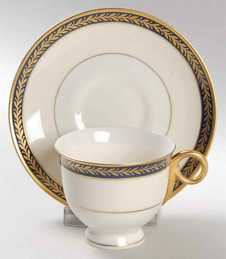 Lauria Blue Footed Demitasse Cup & Saucer Set by Haviland-1