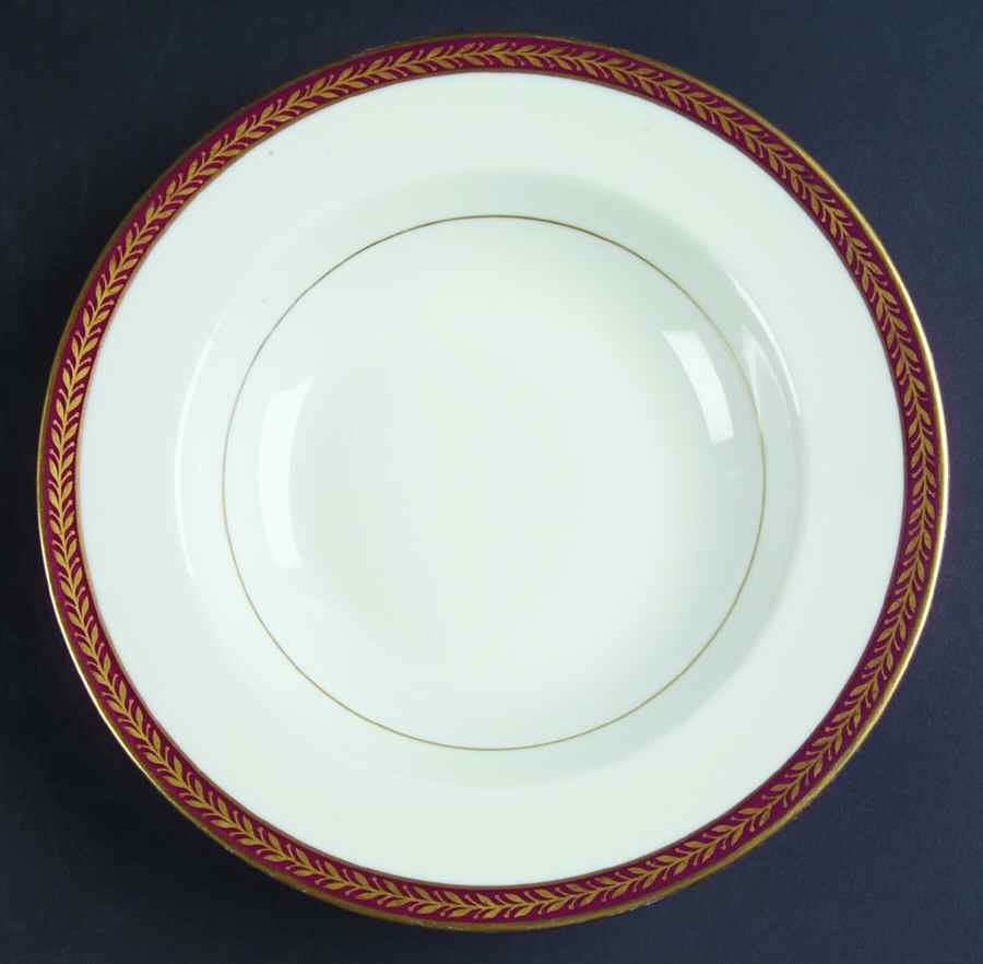 Lauria Red Rim Soup Bowl by Haviland-1