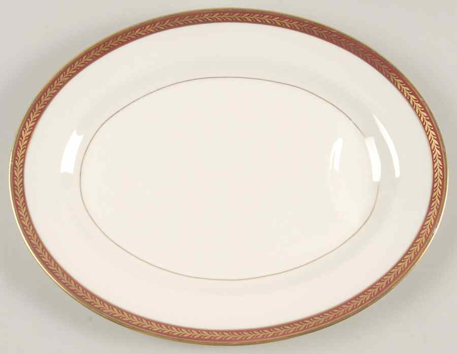 Lauria Red 11" Oval Serving Platter by Haviland-1